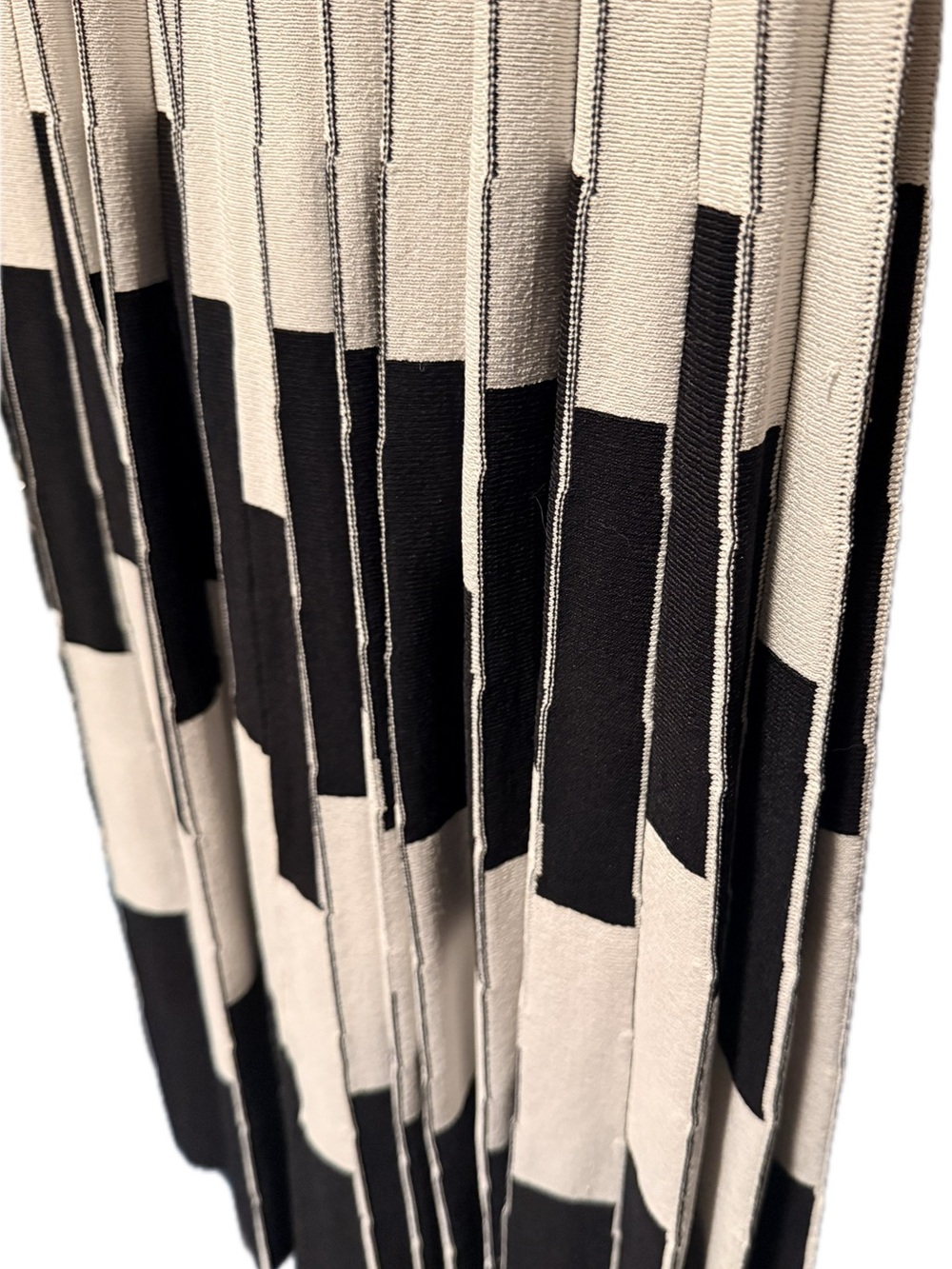 Black Fringe Midi Dress with Ivory Piano-Style Fringe - Picture 3 of 7